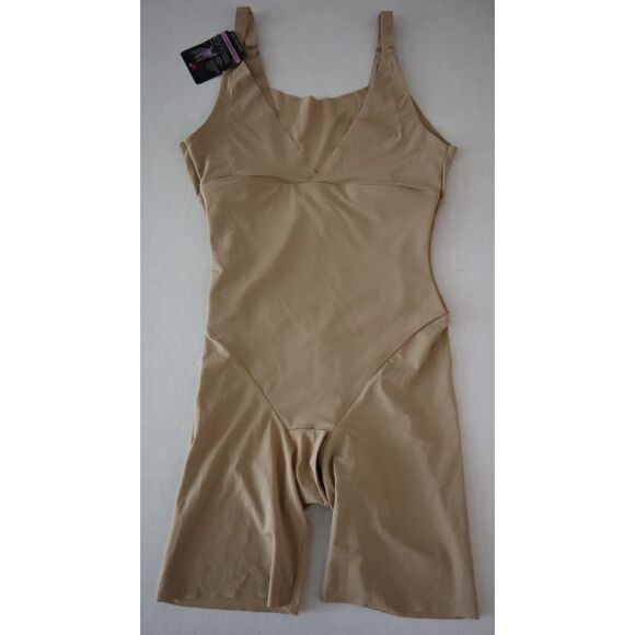 Maidenform Singlet Sleek Smoothers Sz M Beige All-Over Solutions Body Shaper - Picture 1 of 8